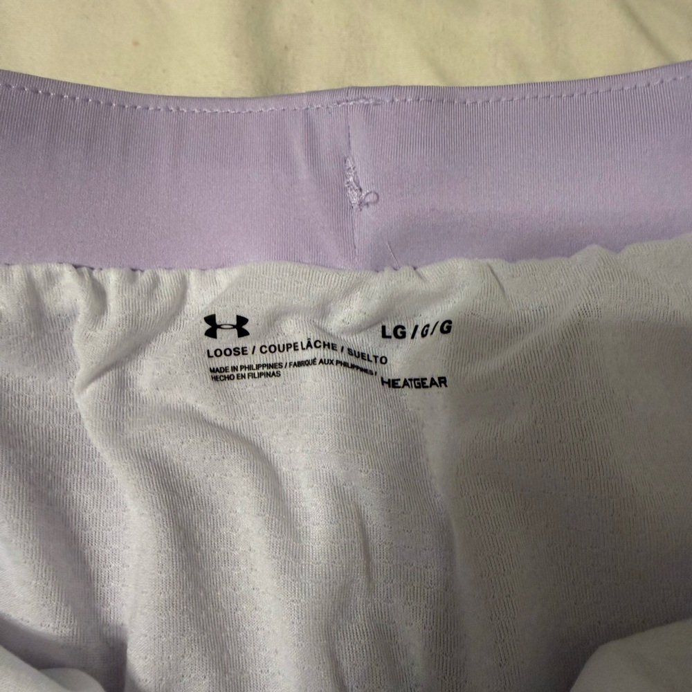 Under Armour Lavender Athletic Shorts with Black Trim - Picture 4 of 4